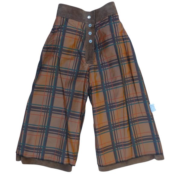 25 Western Vintage Leather Gauchos V Yoke Pockets Snap Fly Satin Lined Wide Leg - Picture 4 of 8